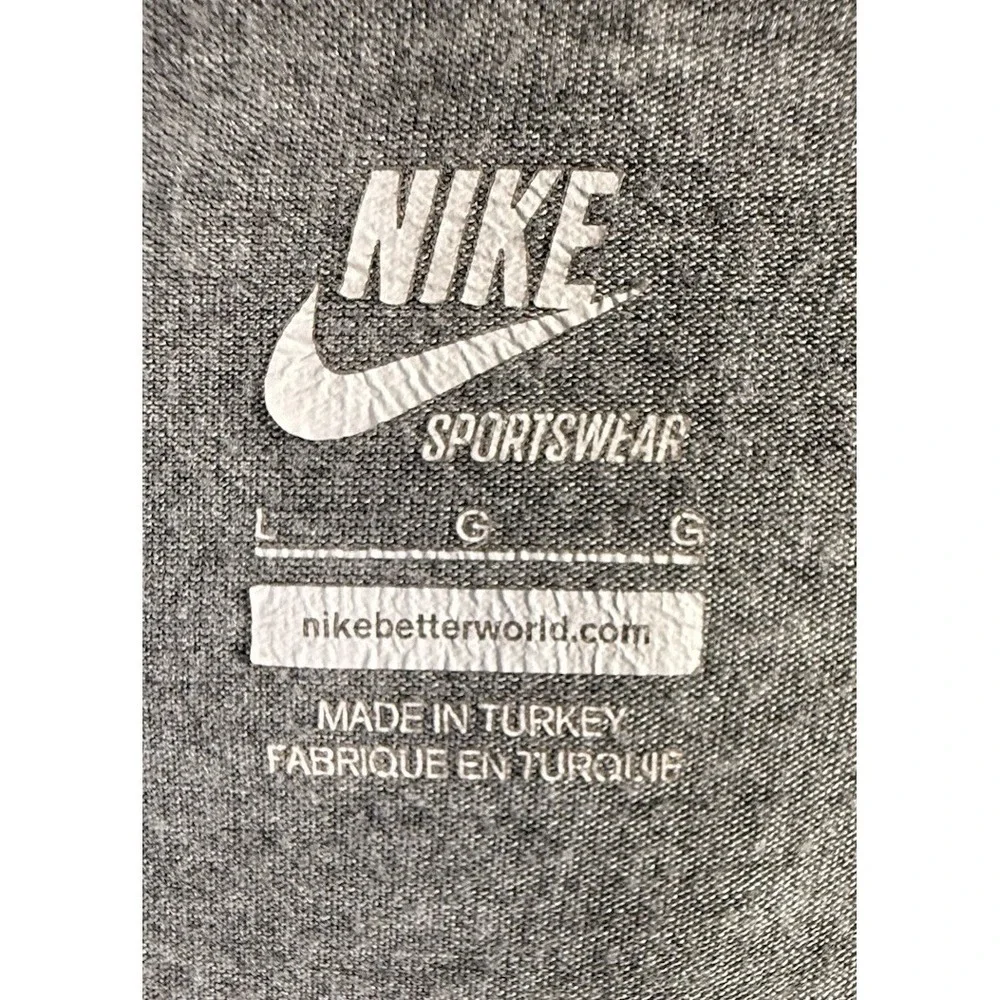 Nike Sportwear Womens Tee Shirt Size L  Gray Oversized Rayon/viscose Long Sleeve